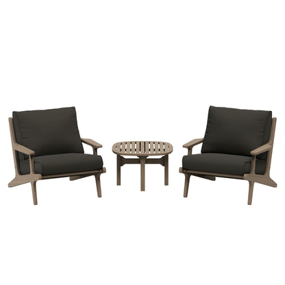 Saratoga 3-Piece Outdoor Patio Teak Wood Furniture Set with Lounge Chairs and Side Table by Furniture for America