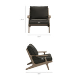 Lark 3-Piece Outdoor Patio Teak Wood Furniture Set with Lounge Chairs and Side Table in Weathered Gray Flint