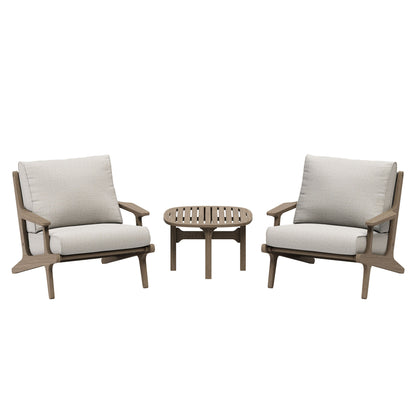 Saratoga 3-Piece Outdoor Patio Teak Wood Furniture Set with Lounge Chairs and Side Table by Furniture for America