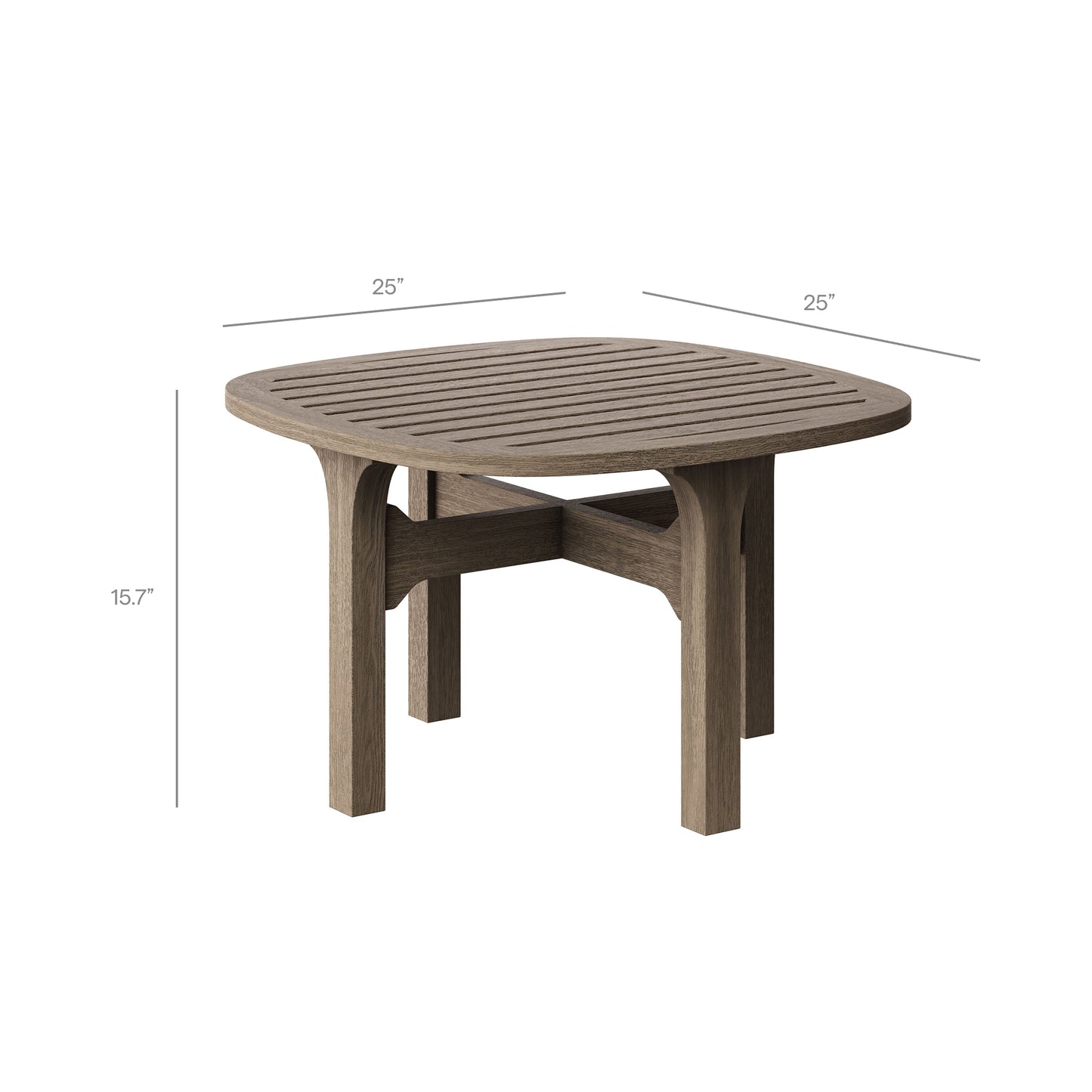 Lark Outdoor Patio Teak Wood 3-Piece Chaise Lounge Furniture Set in Weathered Gray Pebble