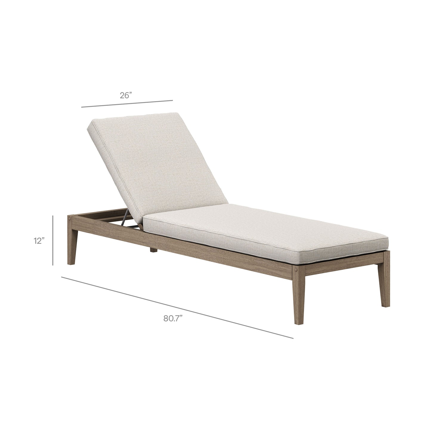 Lark Outdoor Patio Teak Wood 3-Piece Chaise Lounge Furniture Set in Weathered Gray Pebble