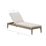 Lark Outdoor Patio Teak Wood 3-Piece Chaise Lounge Furniture Set in Weathered Gray Pebble