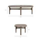 Lark 4-Piece Outdoor Patio Teak Wood Furniture Set in Weathered Gray Pebble