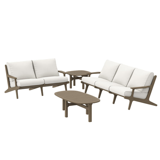 Saratoga 4-Piece Outdoor Patio Teak Wood Furniture Set by Furniture For America