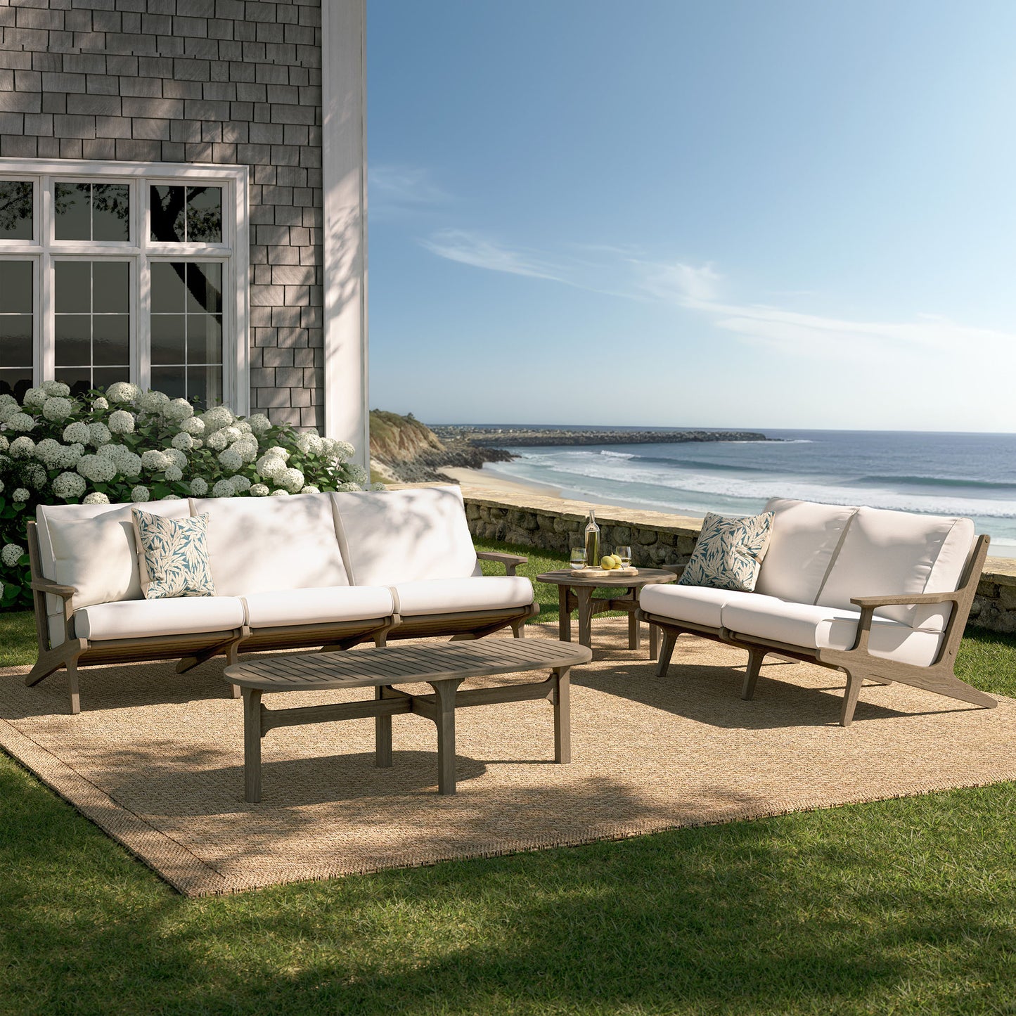 Saratoga 4-Piece Outdoor Patio Teak Wood Furniture Set by Furniture For America