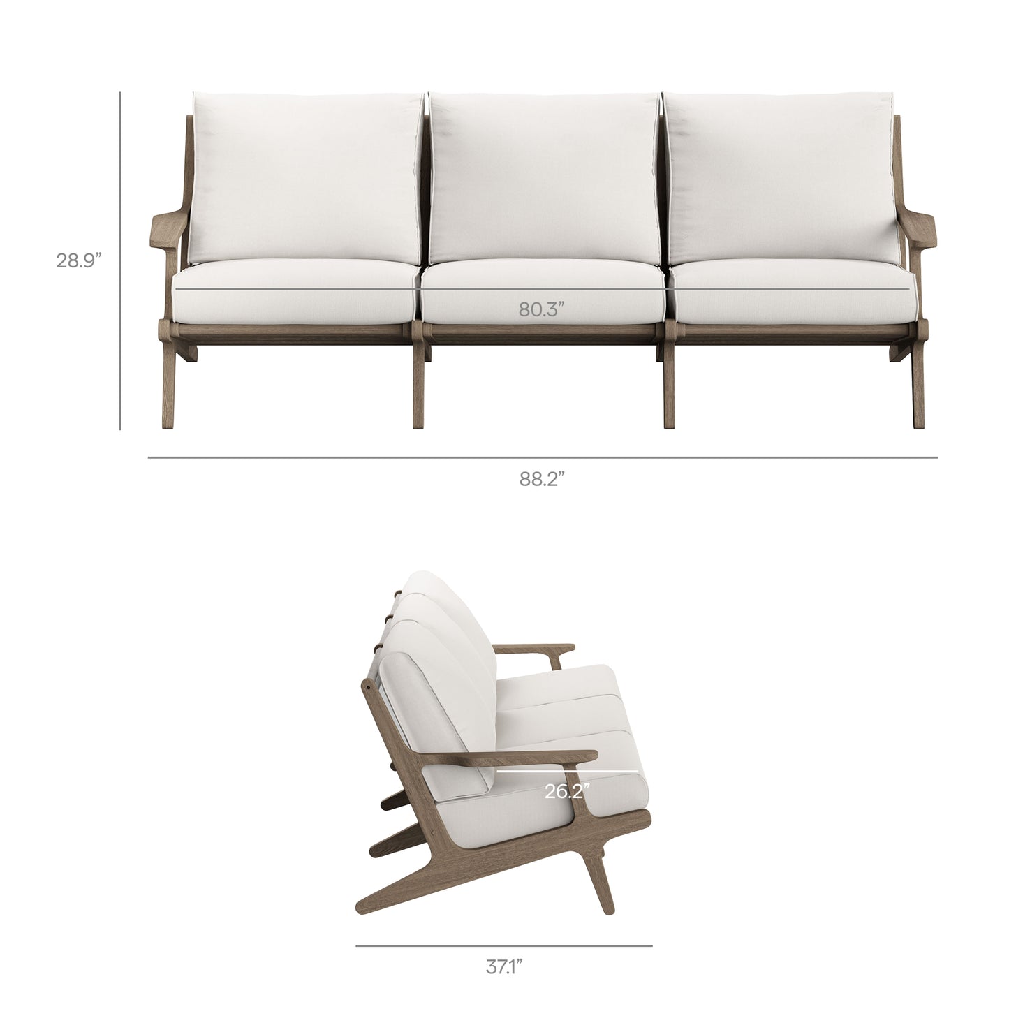Saratoga 4-Piece Outdoor Patio Teak Wood Furniture Set by Furniture For America