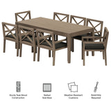 Roan 9-Piece Outdoor Patio Teak Wood Dining Set in Weathered Gray Flint