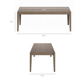 Roan 9-Piece Outdoor Patio Teak Wood Dining Set in Weathered Gray Pebble