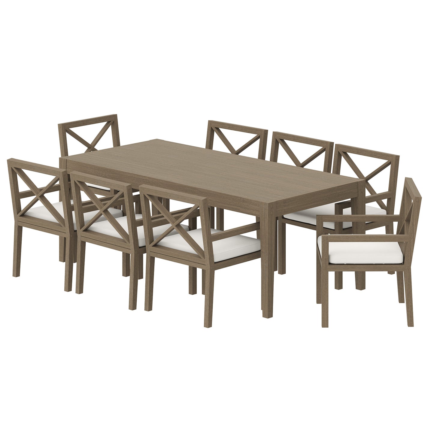 Northlake 9-Piece Outdoor Patio Teak Wood Dining Set by Furniture For America