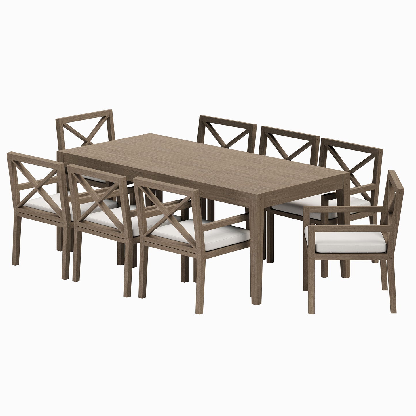 Northlake 9-Piece Outdoor Patio Teak Wood Dining Set by Furniture For America