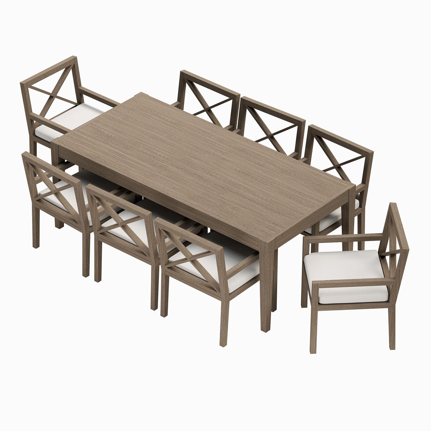 Northlake 9-Piece Outdoor Patio Teak Wood Dining Set by Furniture For America