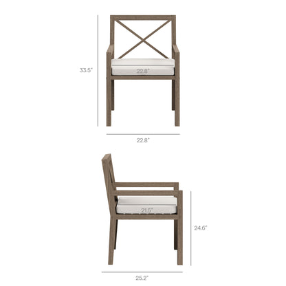 Northlake 9-Piece Outdoor Patio Teak Wood Dining Set by Furniture For America