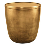 Lila Metal Storage Side Table in Burnished Brass