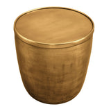 Lila Metal Storage Side Table in Burnished Brass