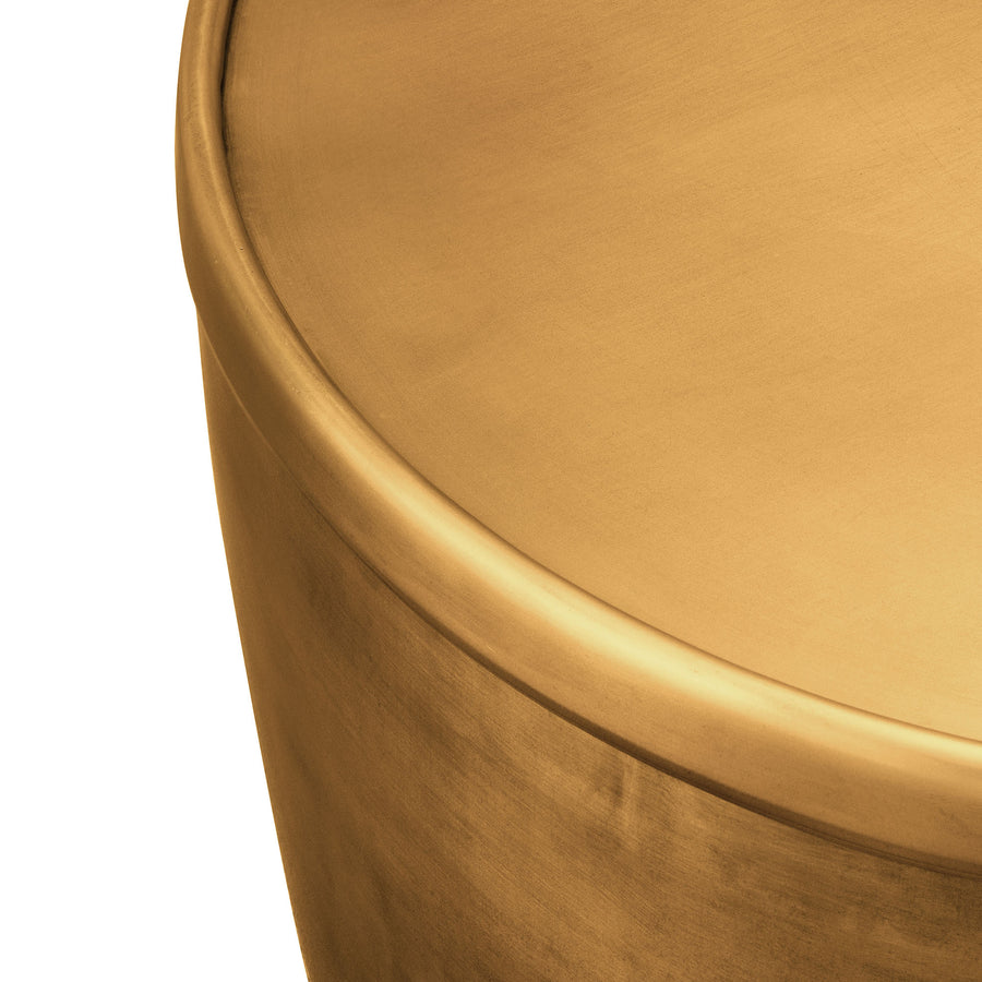 Lila Metal Storage Side Table in Burnished Brass