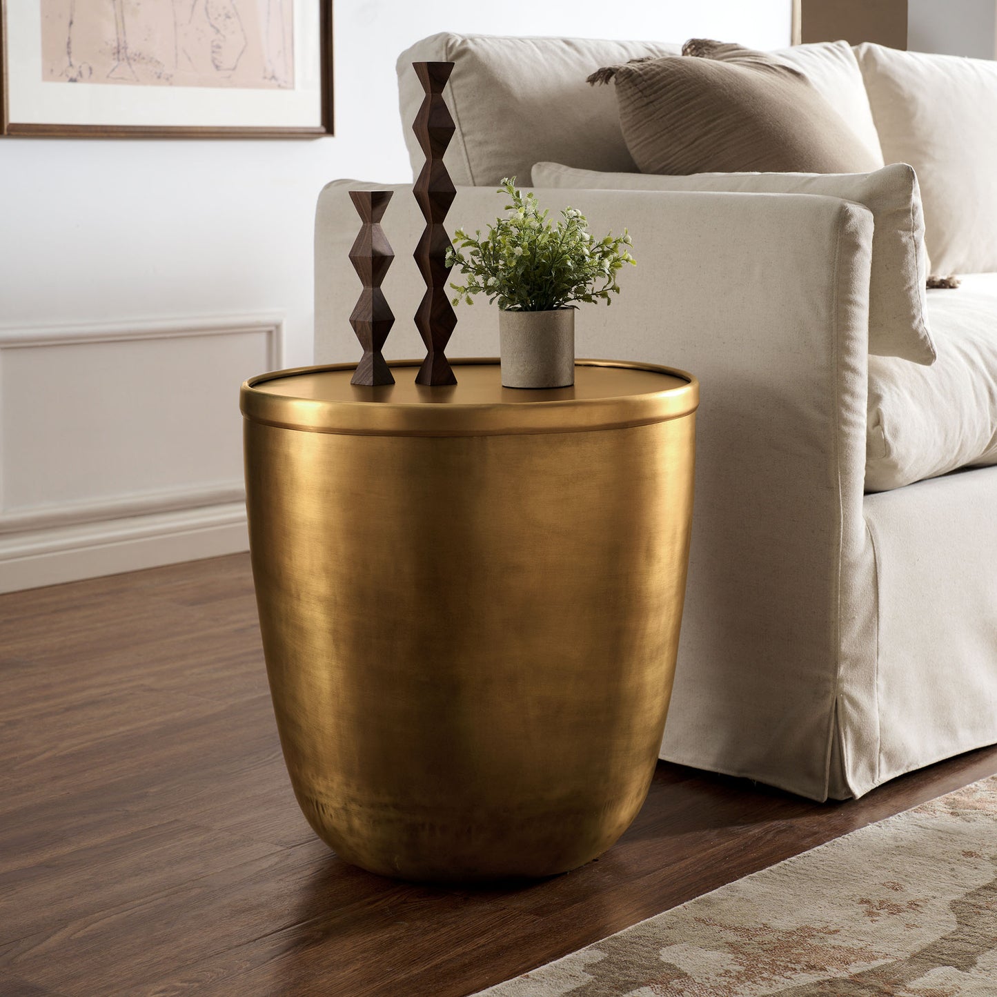Viora Metal Storage Side Table by Furniture For America