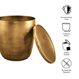 Lila Metal Storage Side Table in Burnished Brass