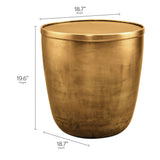 Lila Metal Storage Side Table in Burnished Brass
