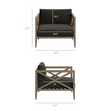 Roan 5-Piece Outdoor Patio Teak Wood Furniture Set in Weathered Gray Flint
