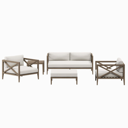 Northlake 5-Piece Outdoor Patio Teak Wood Furniture Set by Furniture For America