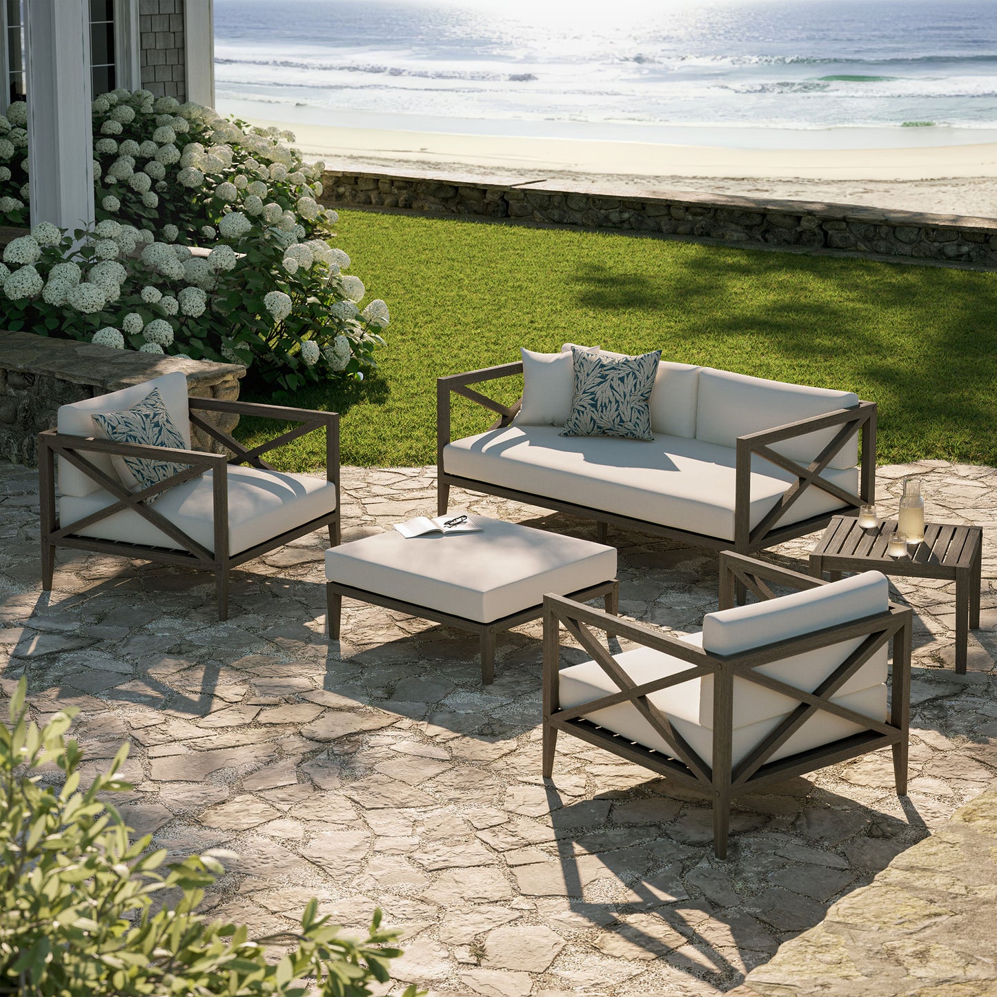 Northlake 5-Piece Outdoor Patio Teak Wood Furniture Set by Furniture For America