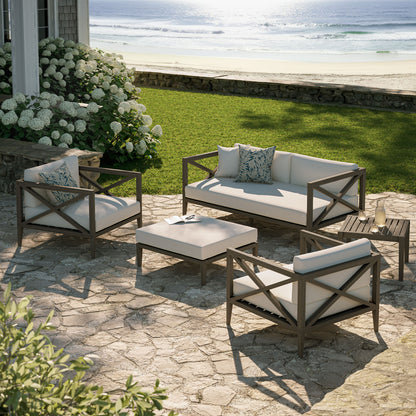 Northlake 5-Piece Outdoor Patio Teak Wood Furniture Set by Furniture For America