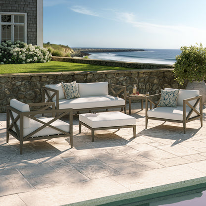 Northlake 5-Piece Outdoor Patio Teak Wood Furniture Set by Furniture For America