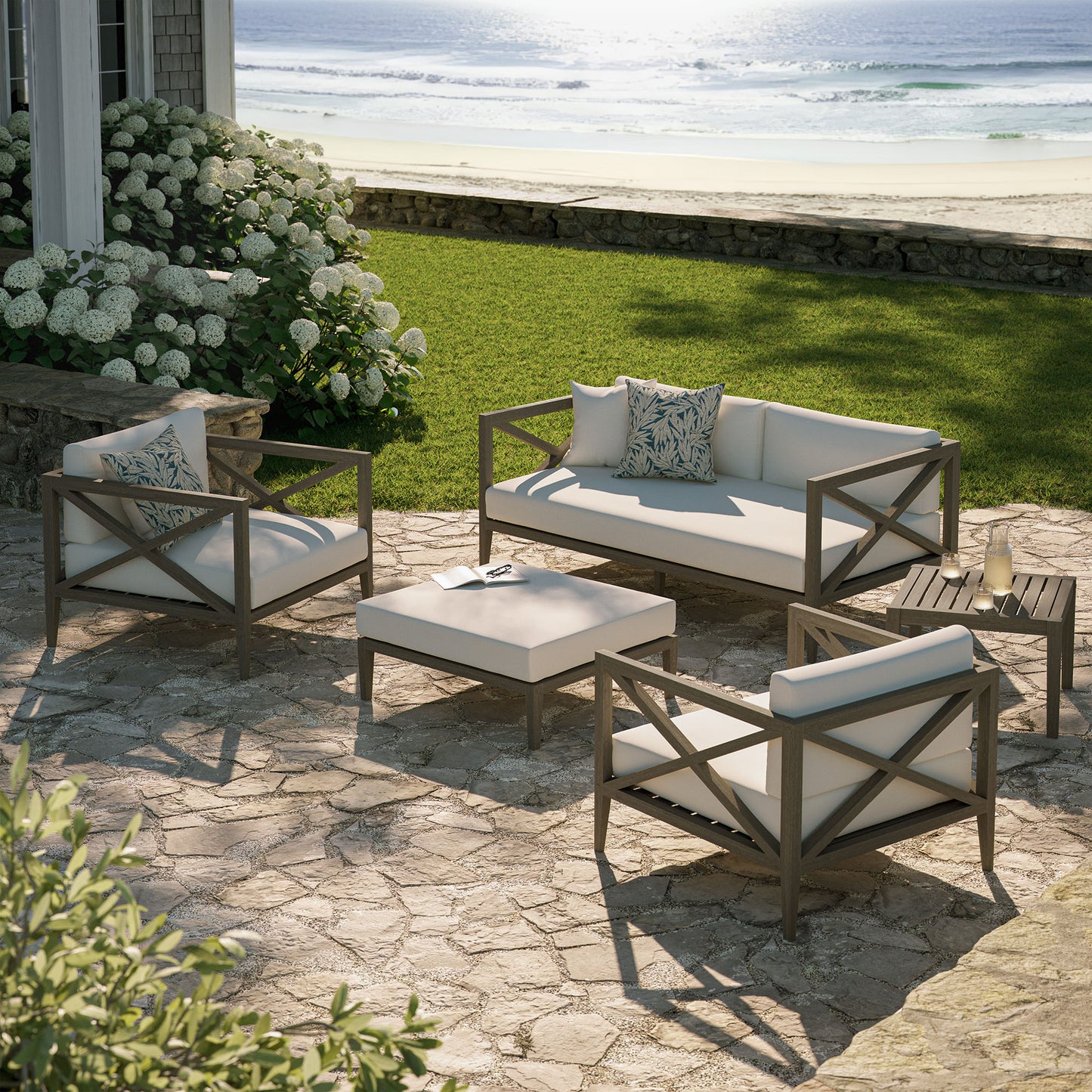 Northlake 5-Piece Outdoor Patio Teak Wood Furniture Set by Furniture For America