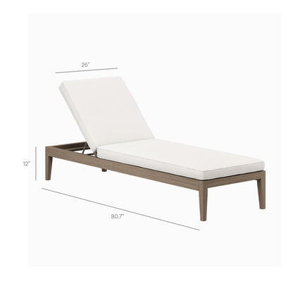 Northlake 3-Piece Outdoor Patio Teak Wood Furniture Set with Chaise Lounges and Side Table by Furniture For America