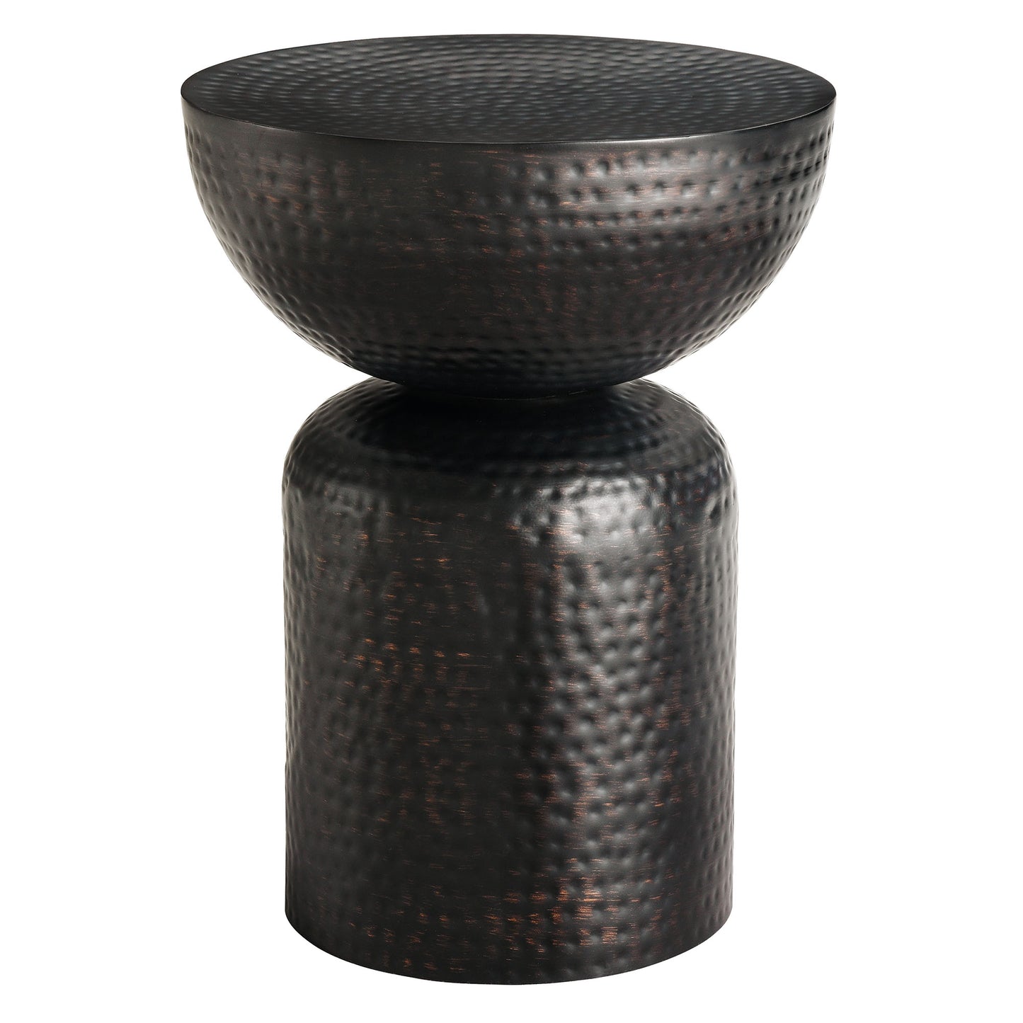 Mella Metal Hammered Side Table by Furniture For America