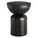 Oisin Metal Hammered Side Table in Black