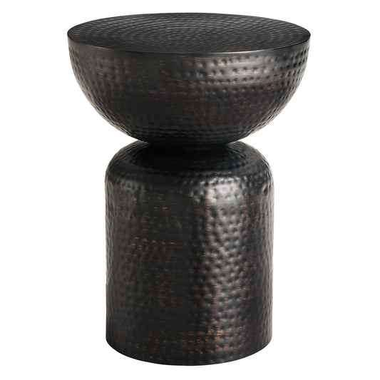 Mella Metal Hammered Side Table by Furniture For America