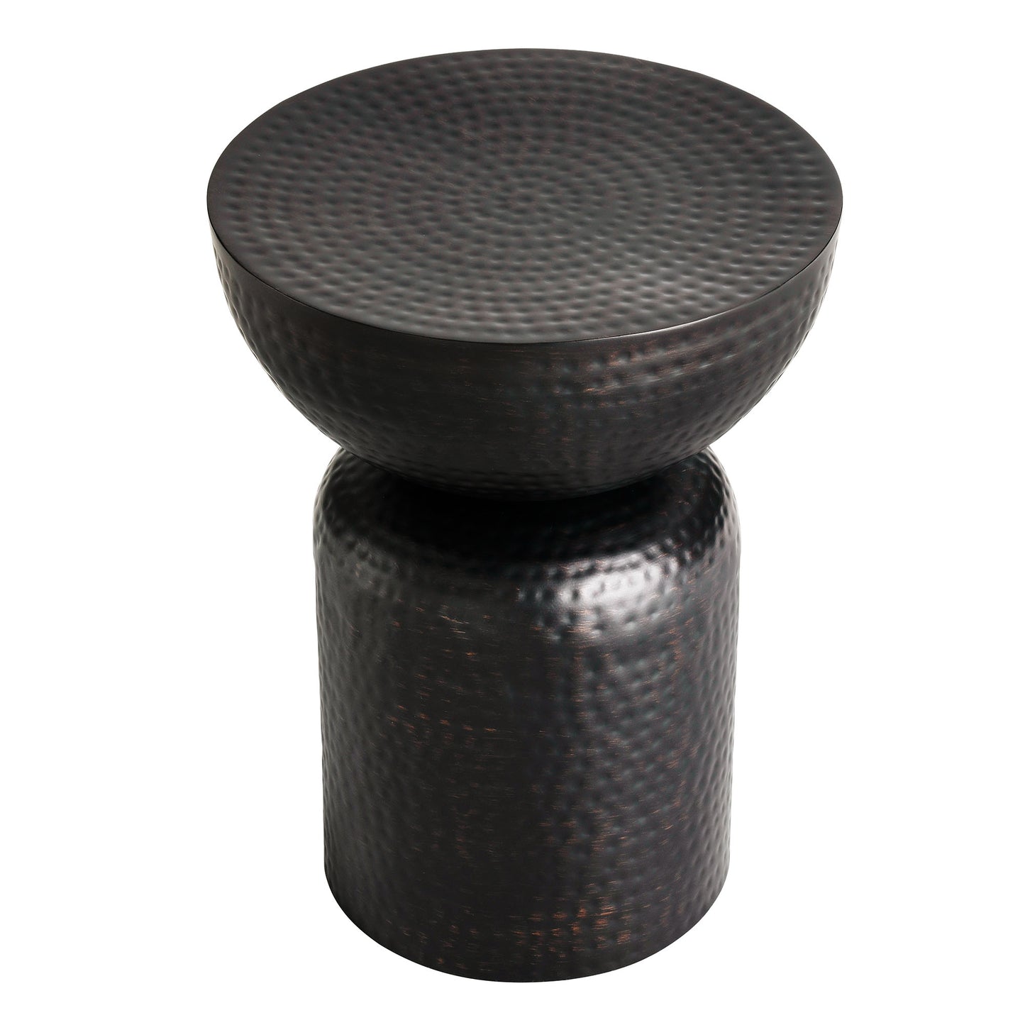 Mella Metal Hammered Side Table by Furniture For America