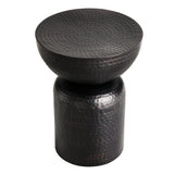 Oisin Metal Hammered Side Table in Black