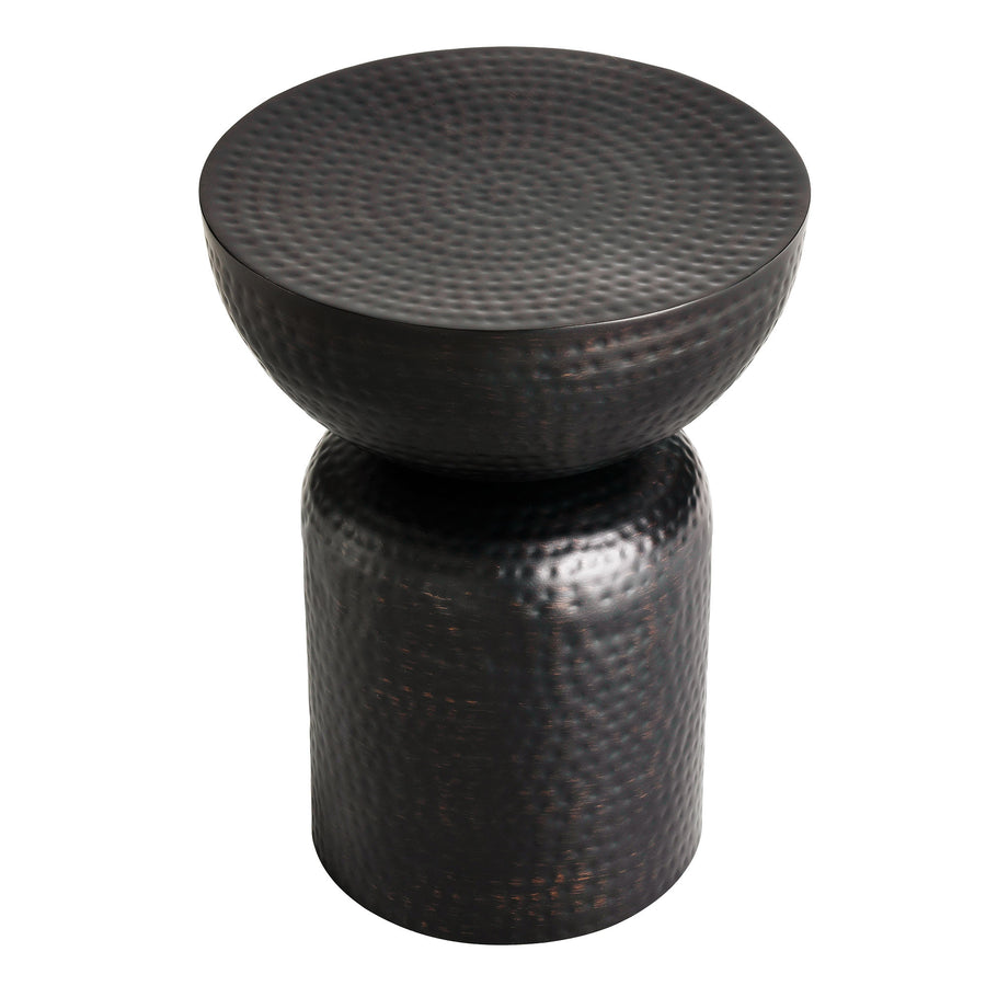 Oisin Metal Hammered Side Table in Black