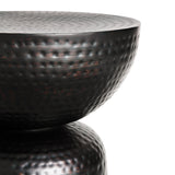 Oisin Metal Hammered Side Table in Black
