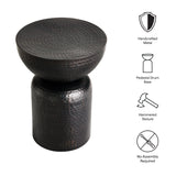 Oisin Metal Hammered Side Table in Black
