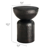 Oisin Metal Hammered Side Table in Black