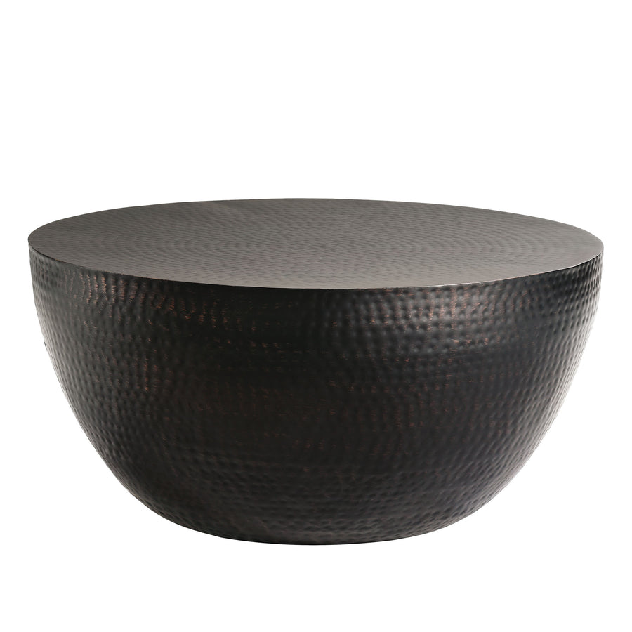 Oisin 32 Inch Metal Hammered Coffee Table in Black