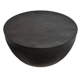 Oisin 32 Inch Metal Hammered Coffee Table in Black