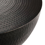 Oisin 32 Inch Metal Hammered Coffee Table in Black
