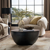 Oisin 32 Inch Metal Hammered Coffee Table in Black
