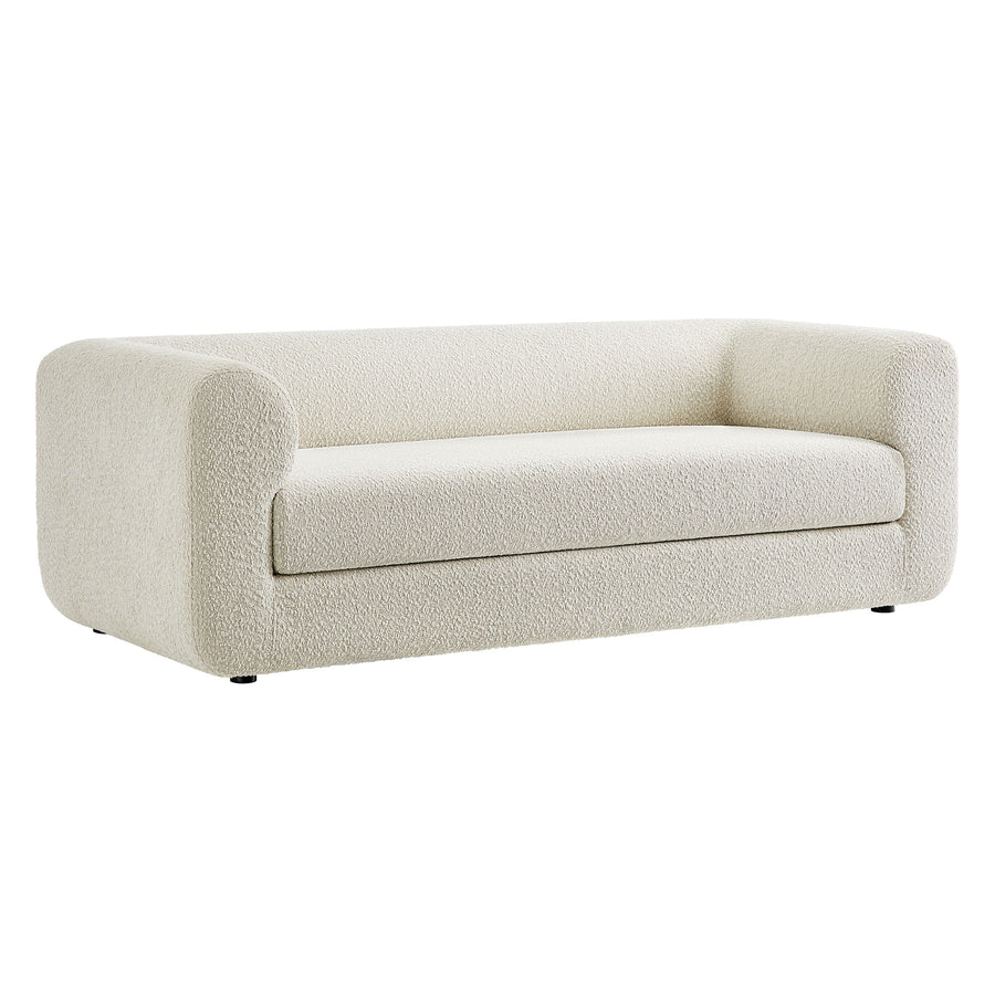 Emrys 89" Boucle Upholstered Sofa in Pearl
