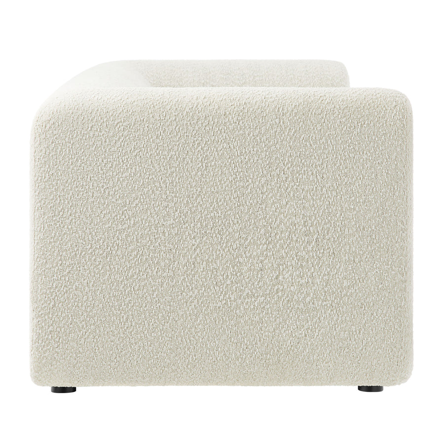 Emrys 89" Boucle Upholstered Sofa in Pearl