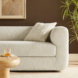 Emrys 89" Boucle Upholstered Sofa in Pearl