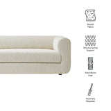Emrys 89" Boucle Upholstered Sofa in Pearl