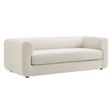 Emrys 89" Performance Velvet Upholstered Sofa in Alabaster