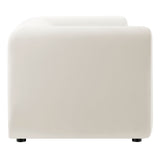 Emrys 89" Performance Velvet Upholstered Sofa in Alabaster