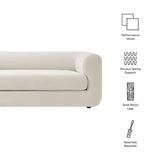 Emrys 89" Performance Velvet Upholstered Sofa in Alabaster
