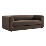 Emrys 89" Performance Velvet Upholstered Sofa in Chocolate Brown